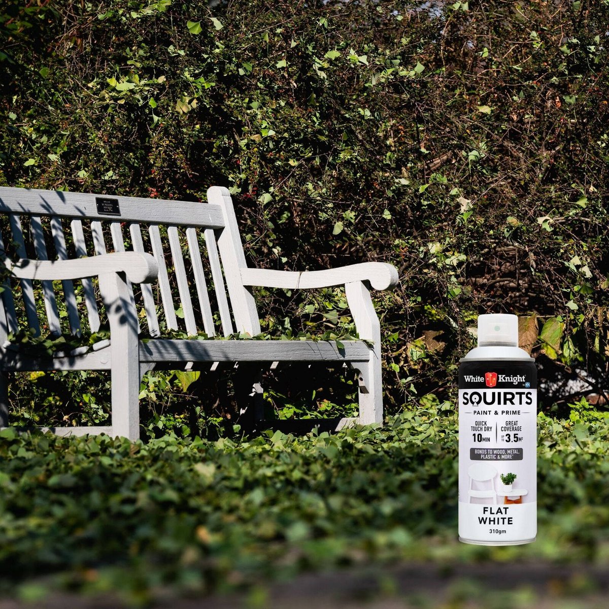 White Knight Squirts 310g White Flat Spray Paint - Solvent Based - Quick Dry - Durable Finish - SuperSaverAU - view 4