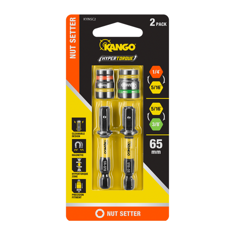 Kango Hypertorque Impact Magnetic Cleanable Nut Setter - 2 Pack, 1/4", 5/16", 3/8"