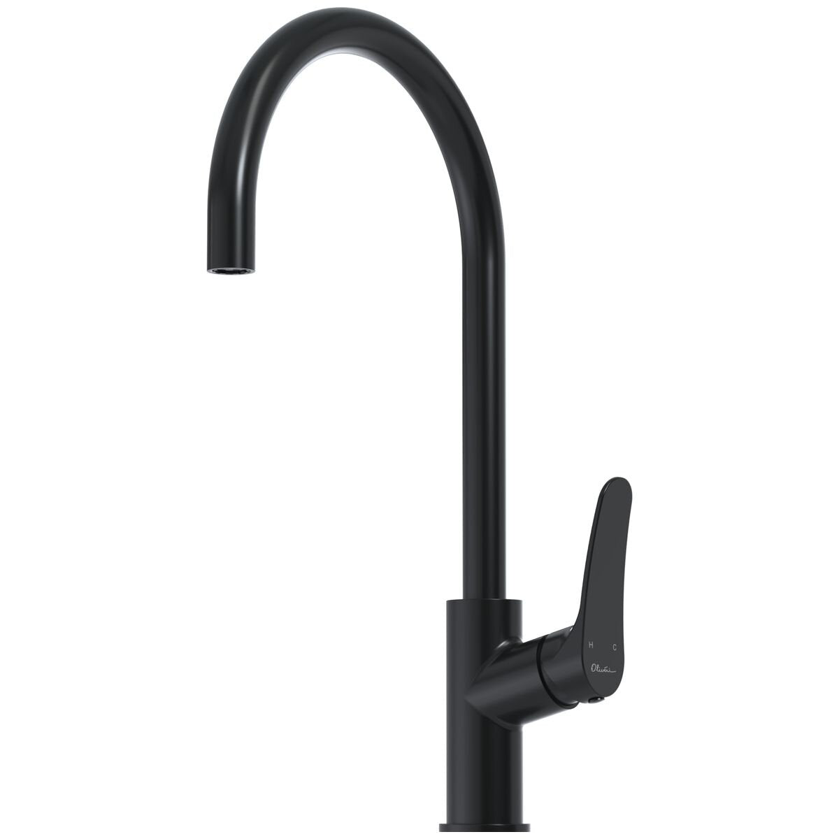 Oliveri Verona gooseneck mixer tap - matte black finish - lead free brass body - VA306516MB