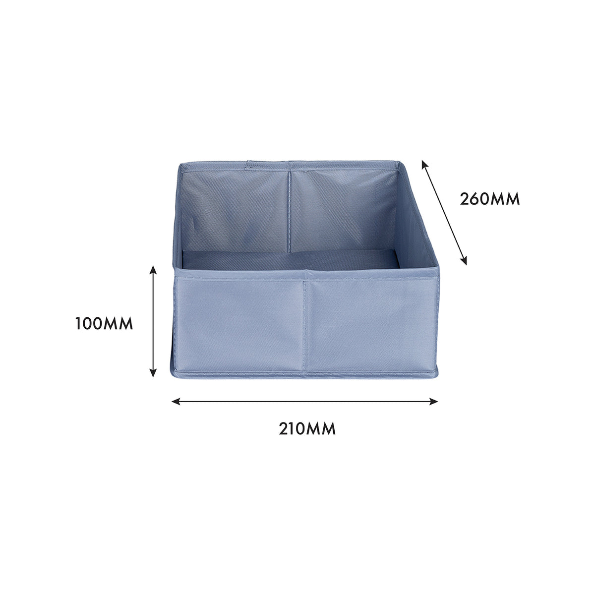 All Set Grey Polyester Drawer Organiser 4 Piece