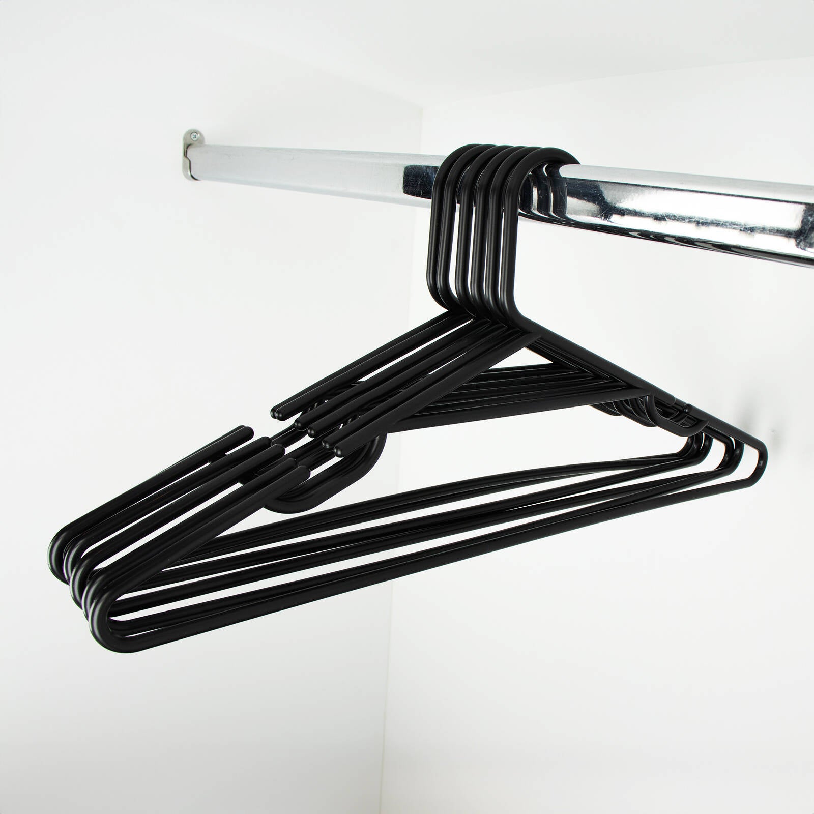 All Set Black Plastic Tube Clothes Hangers 10 Pack