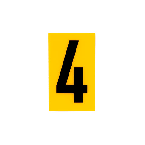 Sandleford 60mm Yellow Self Adhesive House Number 4 - Gloss Weather Resistant
