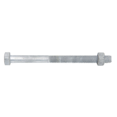 Zenith M8 x 100mm Hot Dip Galvanised Hex Head Bolt & Nut - 4.6 Grade Steel