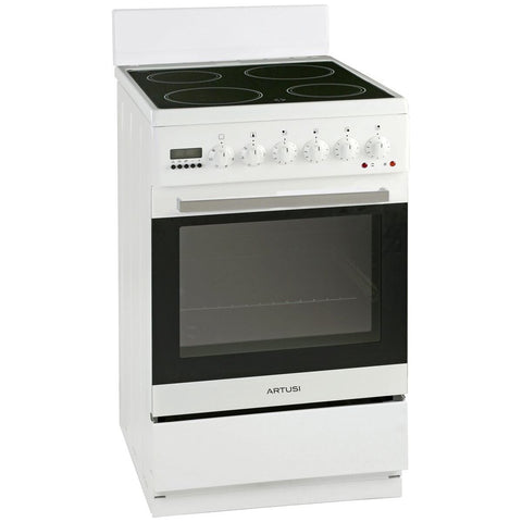 Artusi 60cm Electric Freestanding Oven in White - 7 Functions, Triple-Glazed Door, Timer - AFC607W