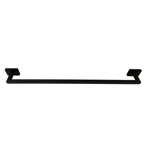 Barelli Rigoni 600mm Matt Black Coated Zinc Alloy Single Towel Rail