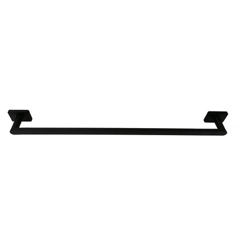 Barelli Rigoni 600mm Matt Black Coated Zinc Alloy Single Towel Rail