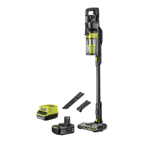 Ryobi 18V ONE+ HP Brushless Cordless Stick Vacuum Kit, 0.8L, 4Ah, 55min Run Time, R18XSV914BLK