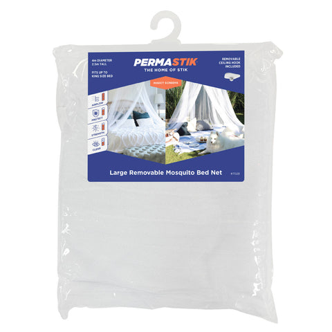 Permastik Large Mosquito Bed Net Kit White Polyester