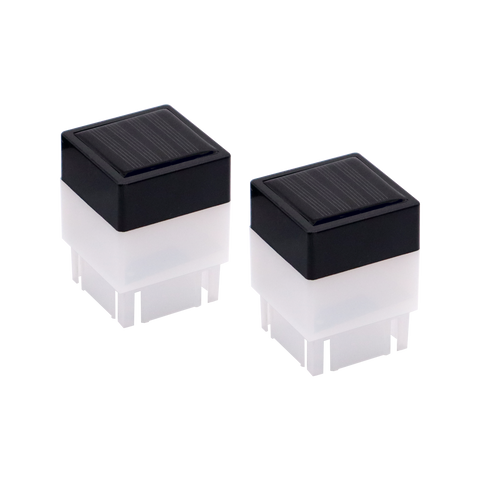 ProtectorAl 50 x 50mm Cool White Solar Fence Lights - 2 Pack