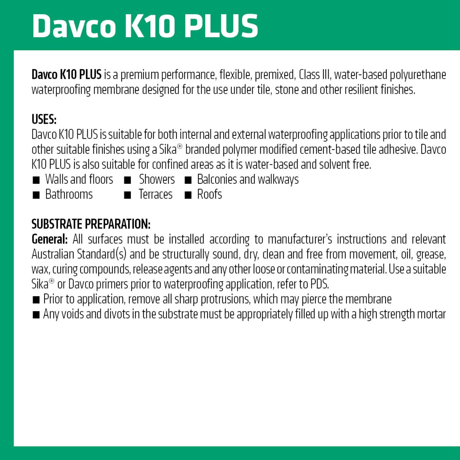 Davco K10 Plus 4L Grey Waterproofing Membrane Class III