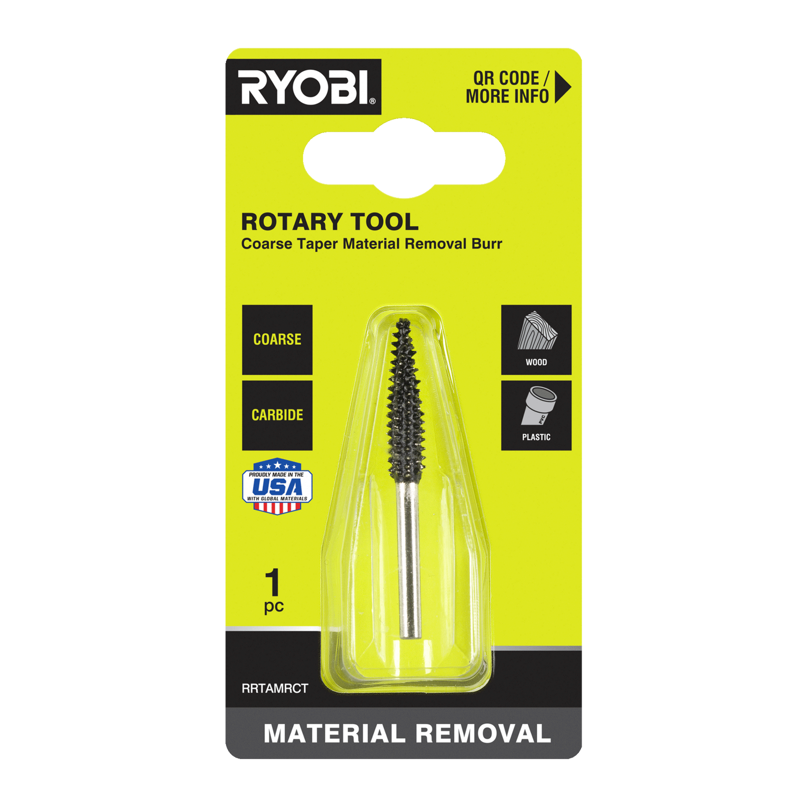 Ryobi Rotary Coarse Taper Material Removal Burr 51 x 21 x 101mm