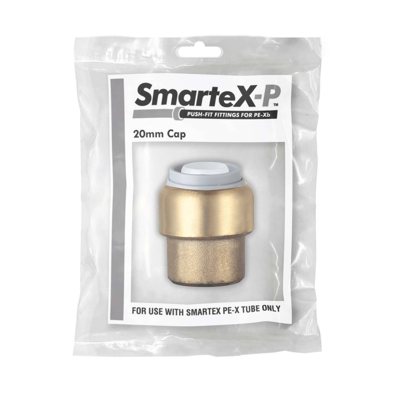 SmarteX-PEX 20mm Cap, Lead Free Brass Push-Fit End Cap