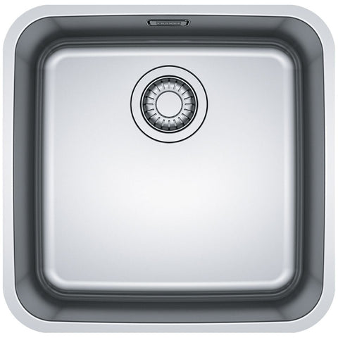 Franke Bell single bowl sink - 18/10 stainless steel, 34L bowl, sound deadening pads - BCX210-42