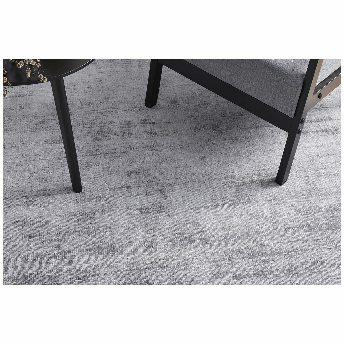 Rug Culture Bliss Hand Loomed Extra Large Rug 400x300 - Grey Viscose, Cotton Backing - BLSGREY400X300