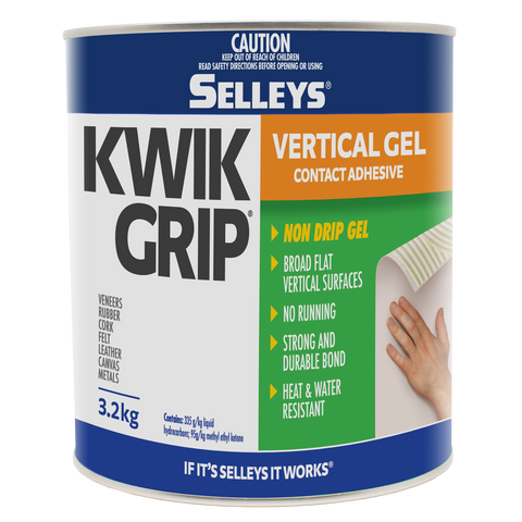 Selleys 3.2kg Kwik Grip Gel Vertical Contact Adhesive - Solvent-Based, Non-Run