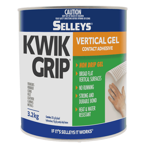Selleys 3.2kg Kwik Grip Gel Vertical Contact Adhesive - Solvent-Based, Non-Run