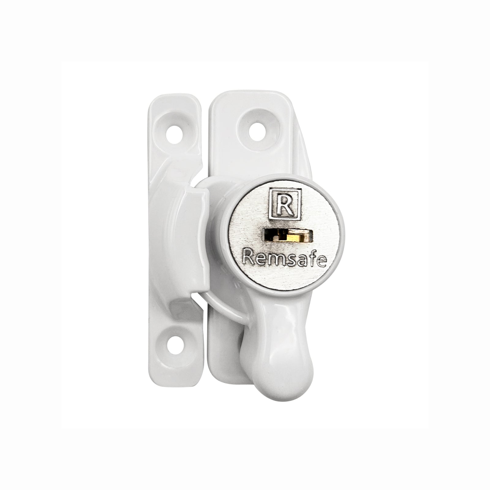 Remsafe White Window Sash Lock - Key Lockable, White Powdercoat Steel
