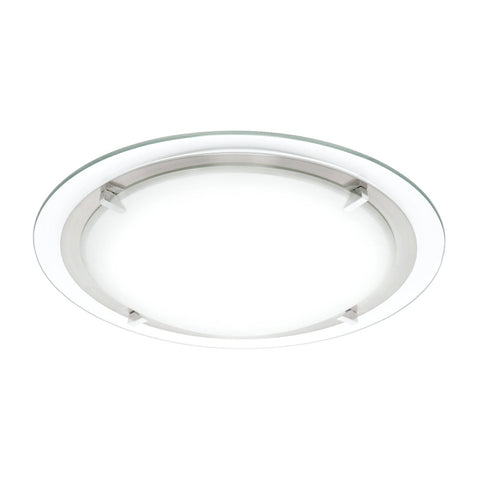 Brilliant Lighting Frances 32cm Satin Nickel Glass Round Ceiling Light 2xE27 240V 17564/13