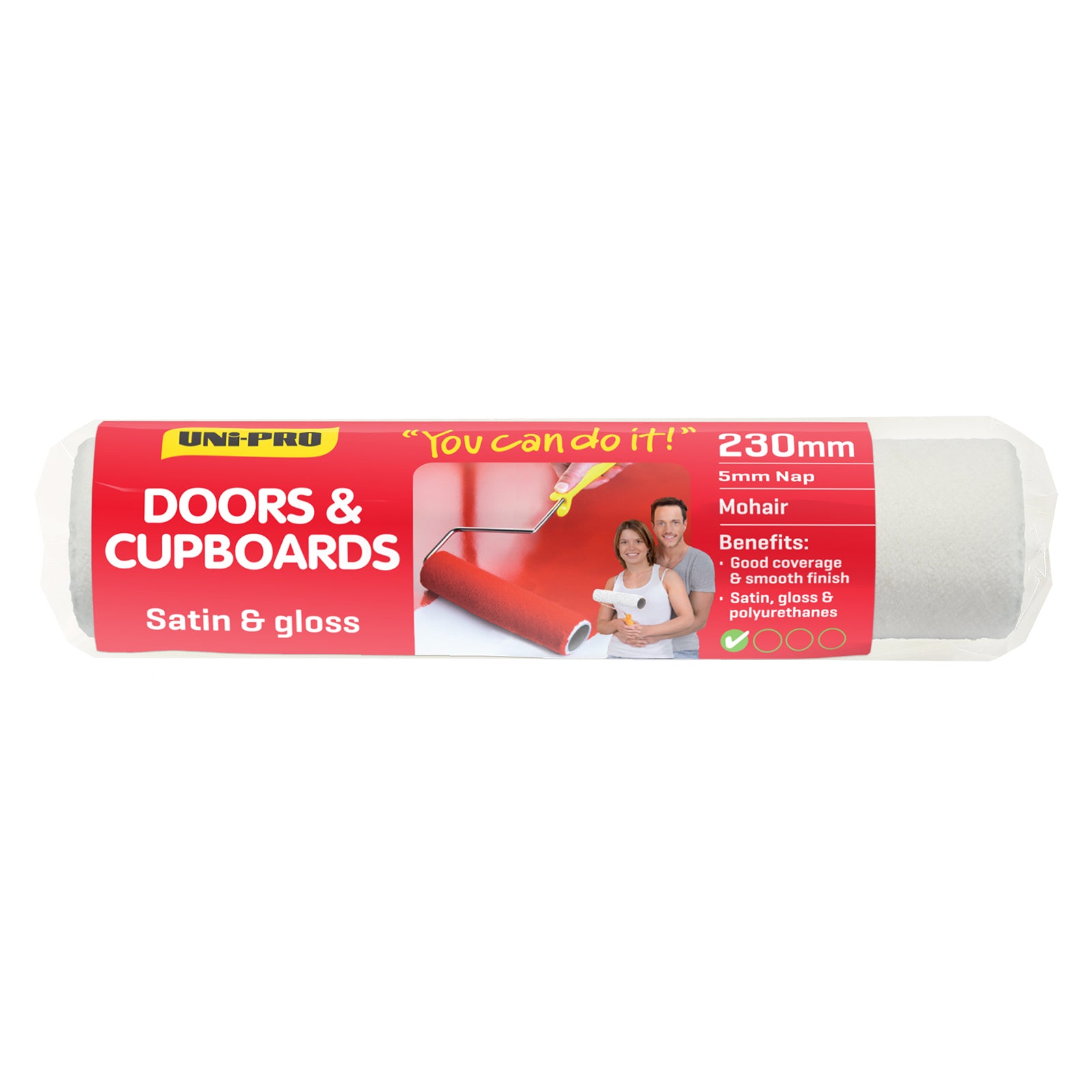 UNi-PRO 230mm Door & Trim Roller Cover 5mm Nap Synthetic Mohair Blend