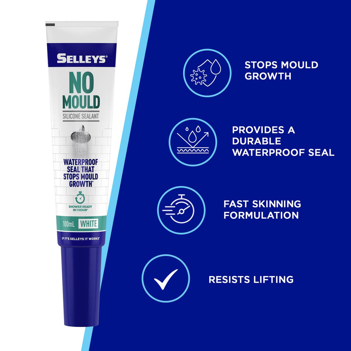 Selleys No Mould 100ml White Silicone Sealant