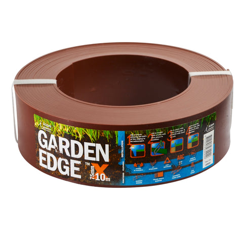 Icon Plastics Garden Edge 75mm x 10m Jarrah UV Stabilised