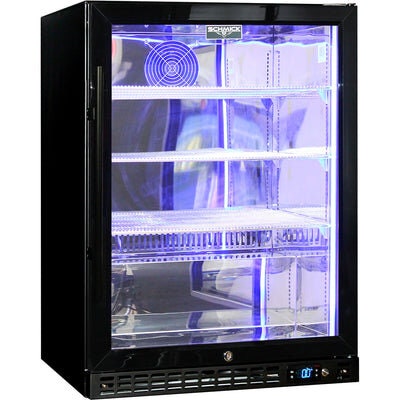 Schmick 164L Under Bench Heated Glass Door Bar Fridge - Matte Black, Lockable, 7 Star - SK156R-B-HD