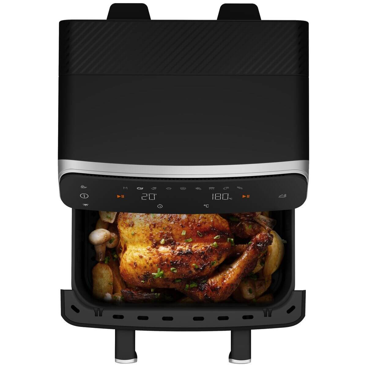 Beko 9.5L Dual Air Fryer - Black - Match Cook, 9 Auto Programs, Viewing Window - FRL6488