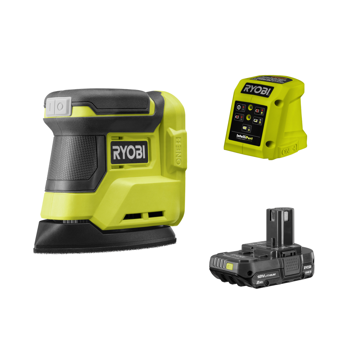 Ryobi 18V ONE+ Palm Sander Kit with Battery and Charger R18PS12