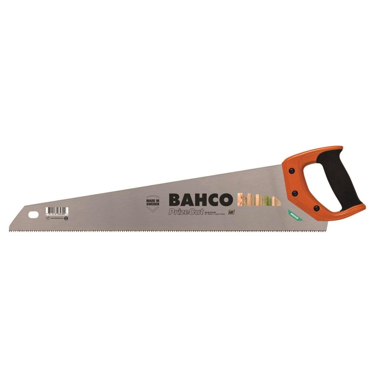 Bahco 550mm Hardpoint Hand Saw, Steel Blade, Plastic Handle