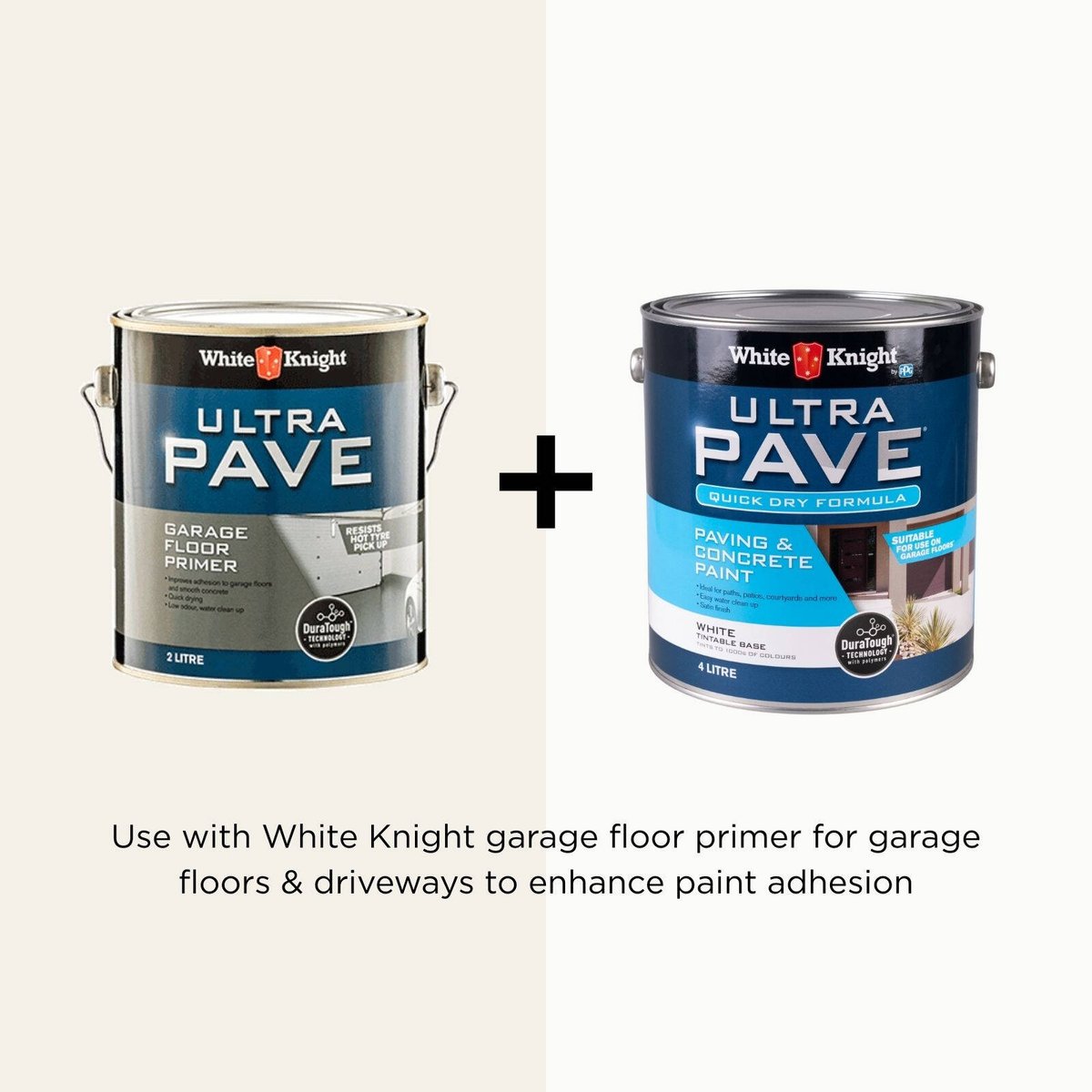 White Knight Ultra Pave Concrete Paint 4L - White - Quick Dry - 30 Min Touch Dry - SuperSaverAU - view 5