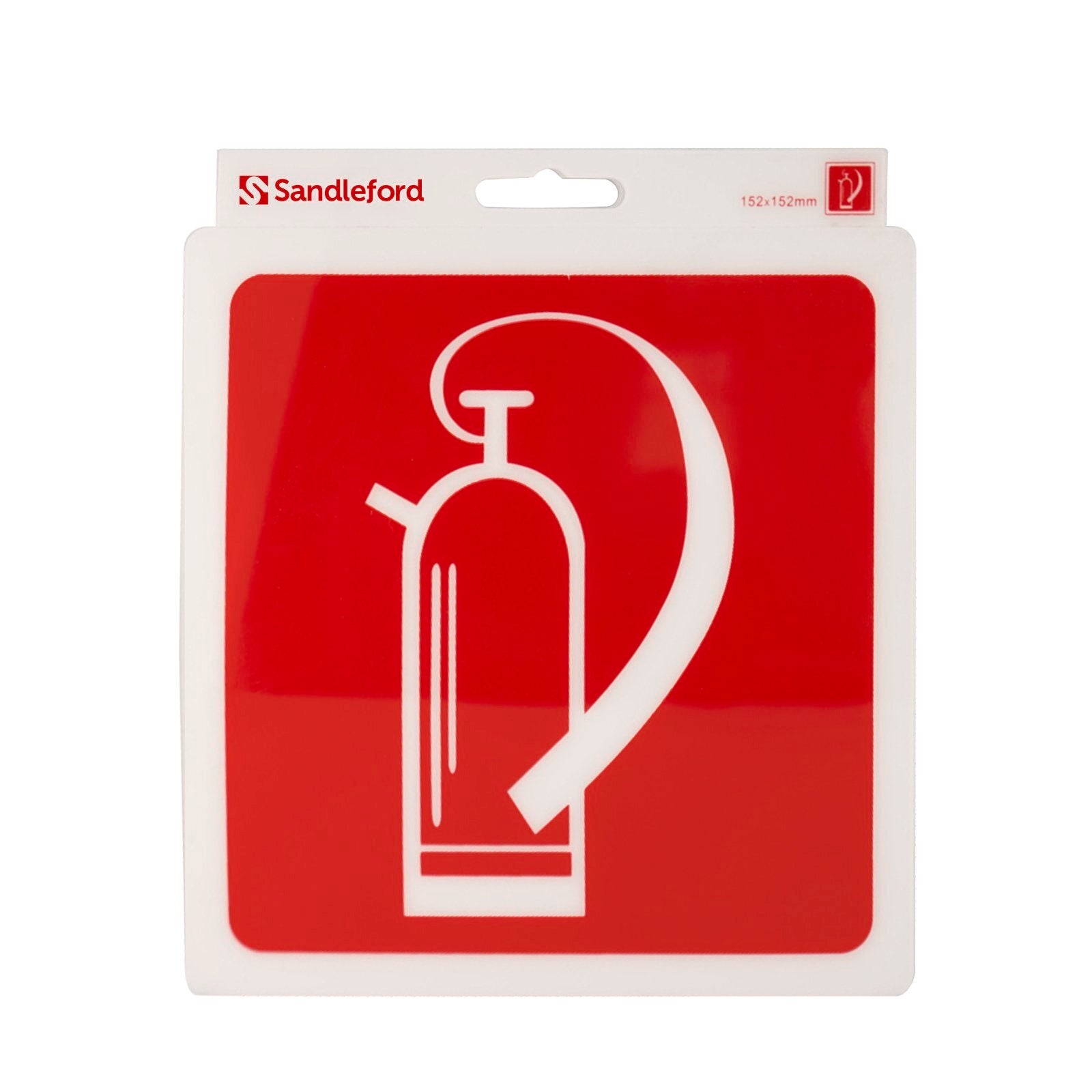 Sandleford 152 x 152mm Fire Extinguisher Self Adhesive Sign, Gloss Weather Resistant Polycarbonate