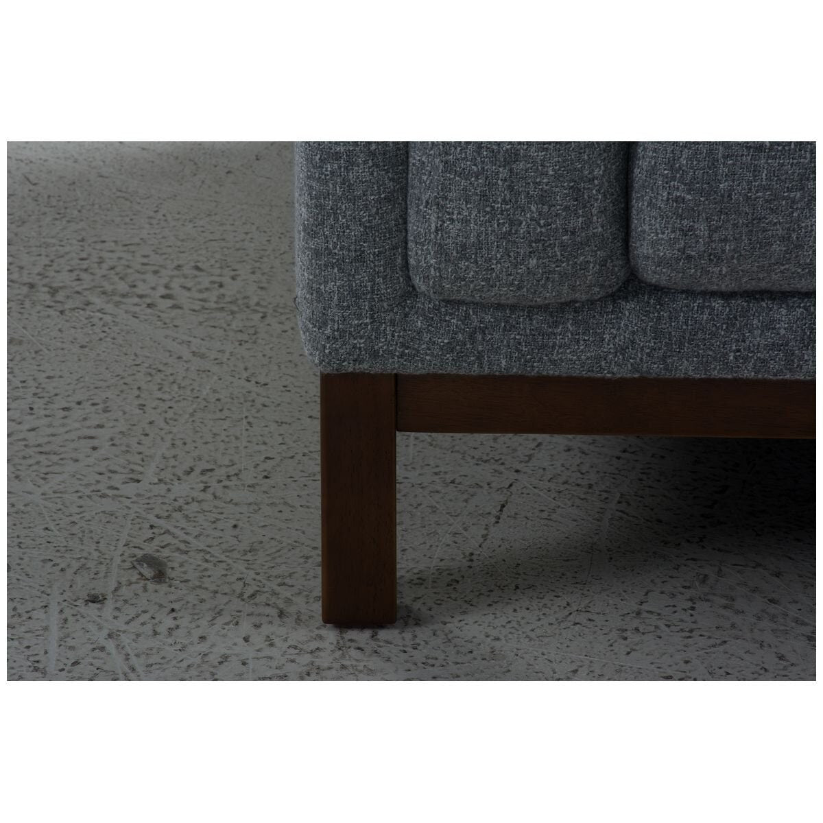 Ostro Furniture Freya 2 seater sofa - light grey textured fabric with rubberwood legs - 26001000