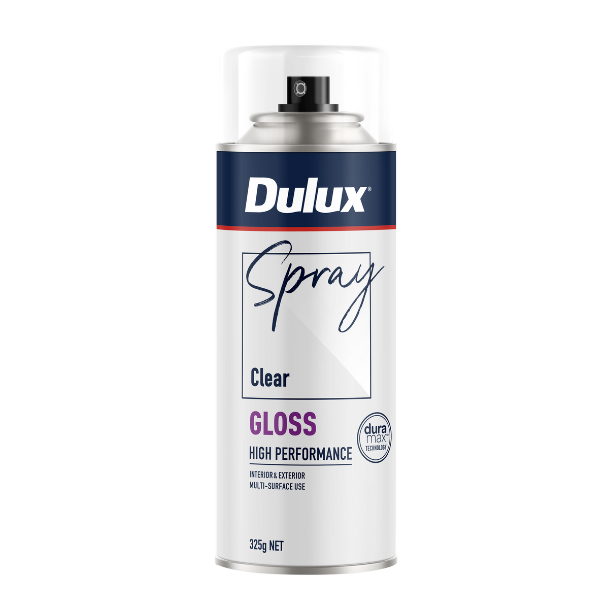 Dulux Spray Paint 325g Gloss Clear - Fast Drying - Self-Priming - Drip-Free - SuperSaverAU - view 1