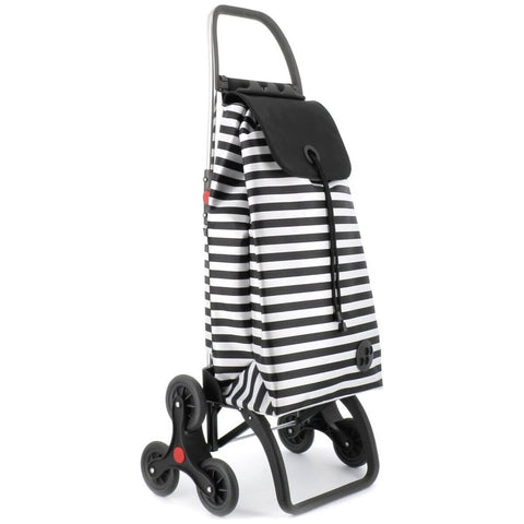 Rolser I-Max Marina 6-Wheel Folding Trolley - Stair-Climbing Design, Black and White - R-IMX331-2028