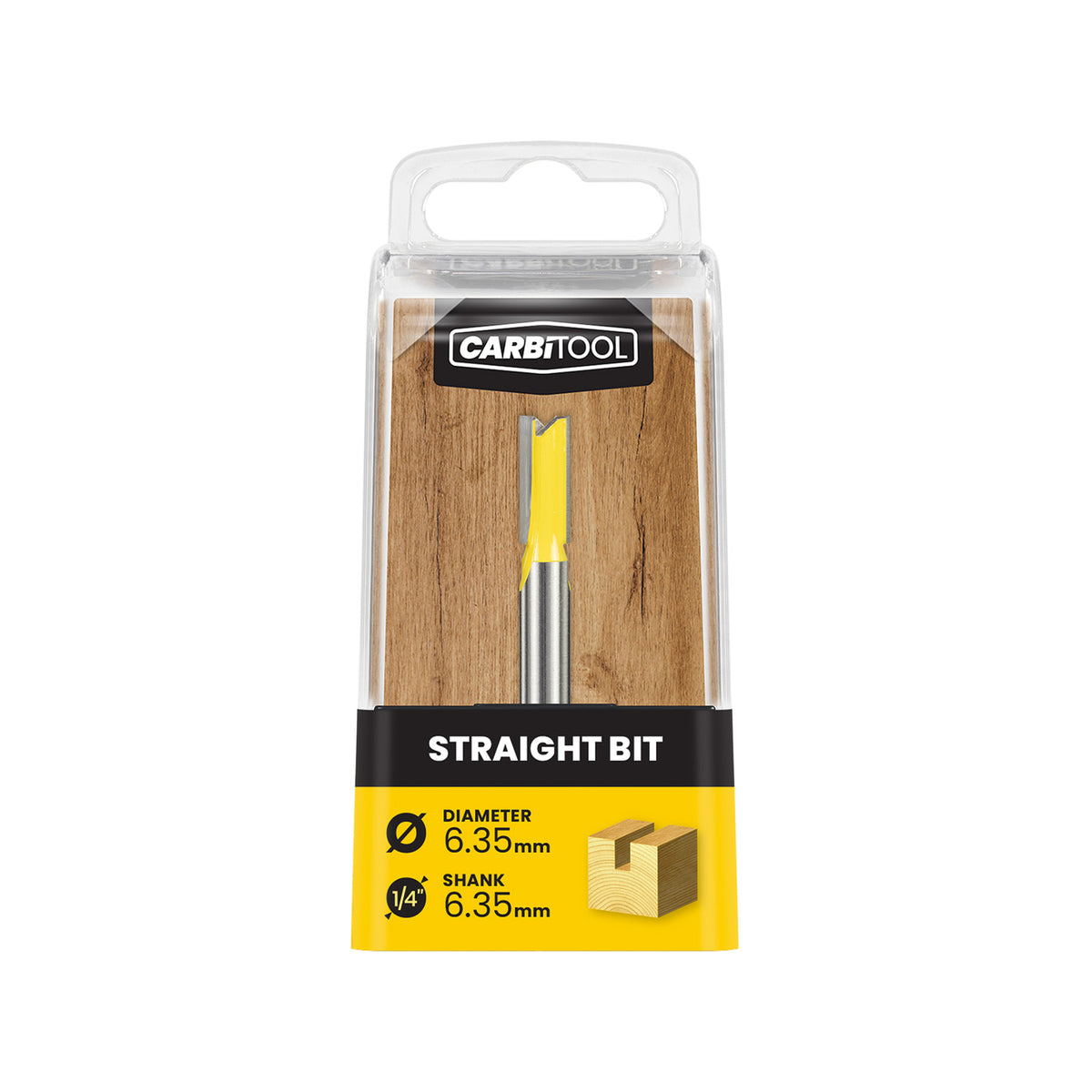 Carbitool 6.35mm TCT Straight Router Bit 1/4 Inch Shank