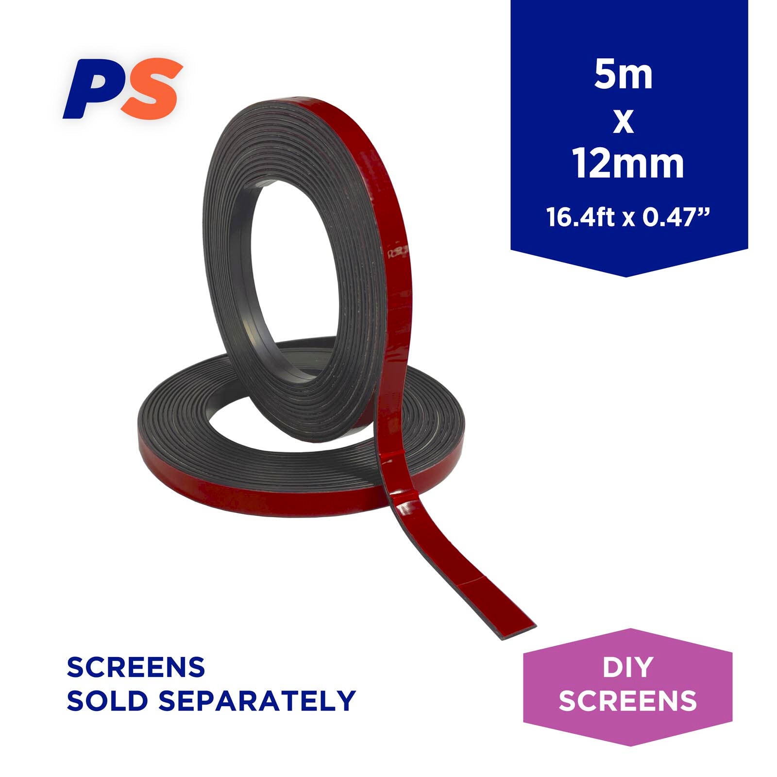 Permastik 12mm x 5m Magnetic Tape Black