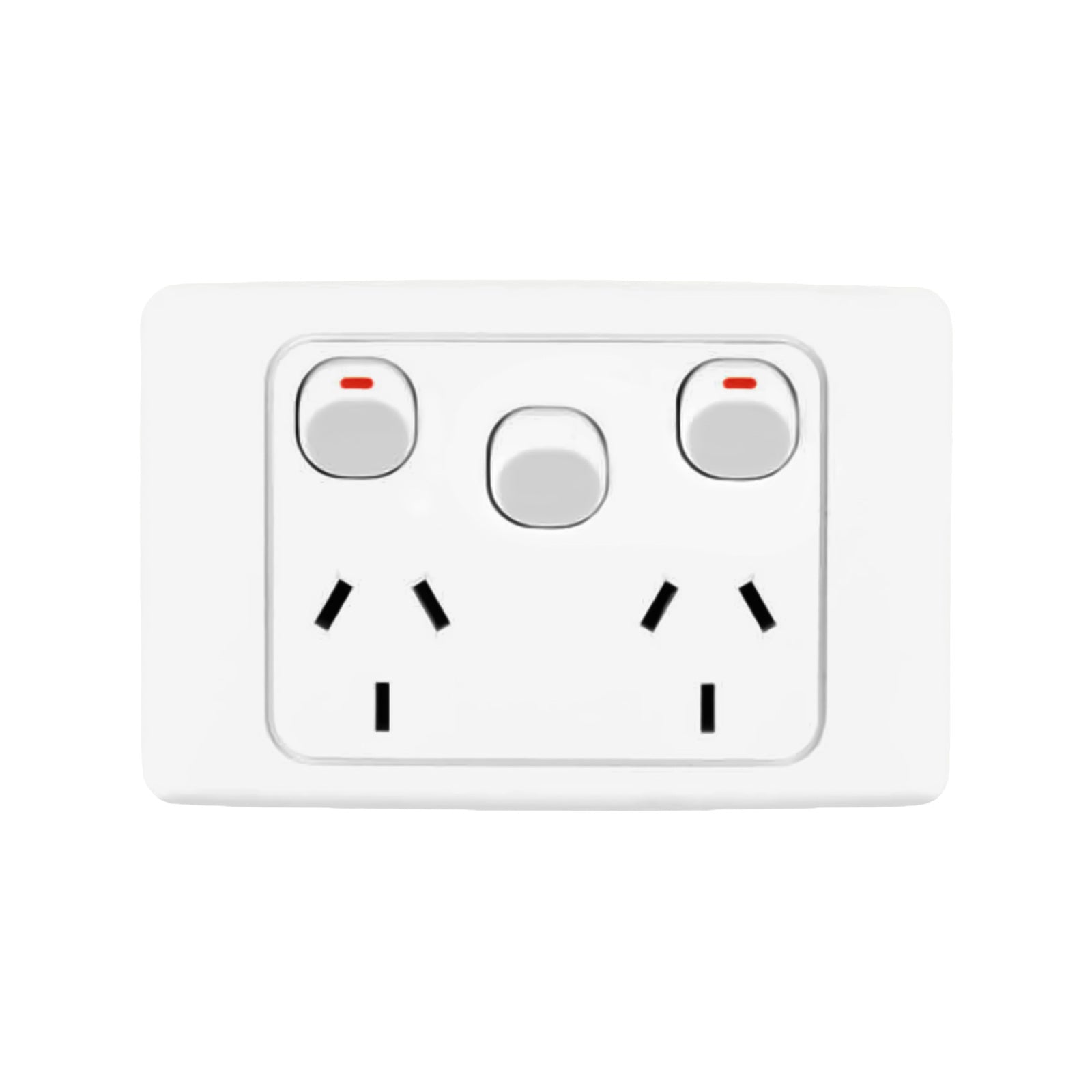 DETA White Double Pole Double Power Point with Extra Switch 250V 6223B