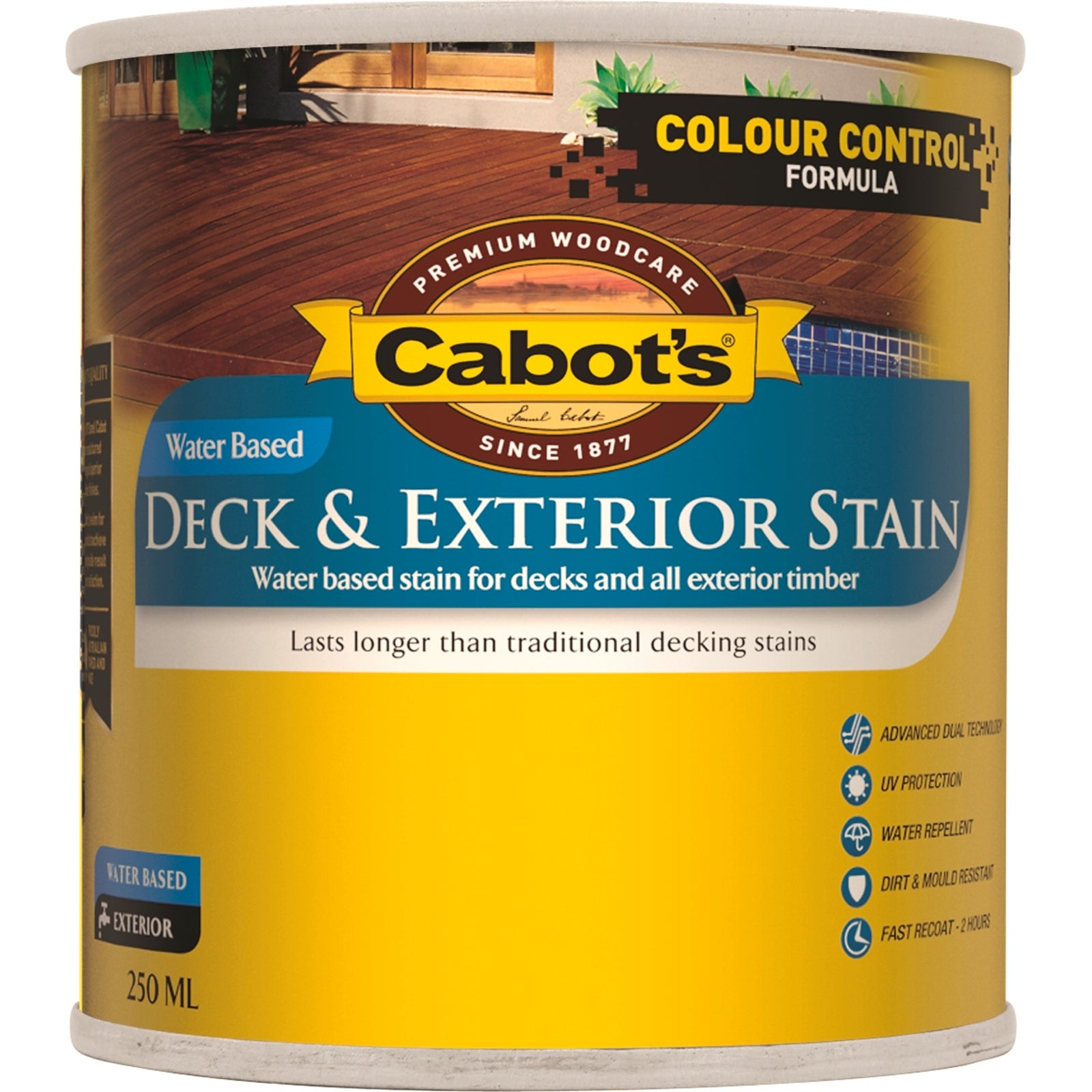 Cabot's 250ml Merbau Deck and Exterior Timber Stain Water Based Satin