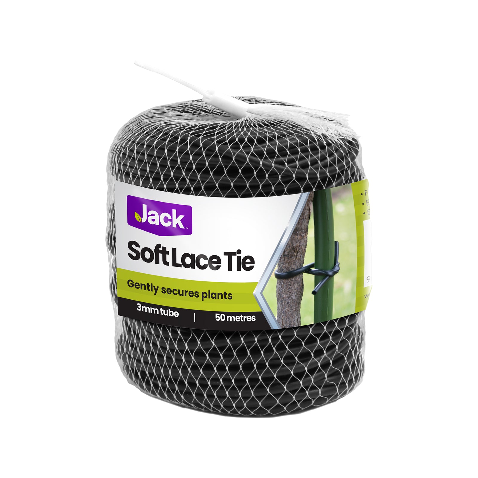 Jack Soft Lace Plant Tie 3mm x 50m Black Plastic