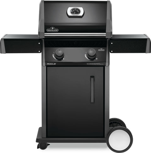 Napoleon Rogue 2 Burner LPG BBQ - Dual-Level Sear Plates - Wave Cast Iron Cooking Grids - Black - R365PK-1-AU