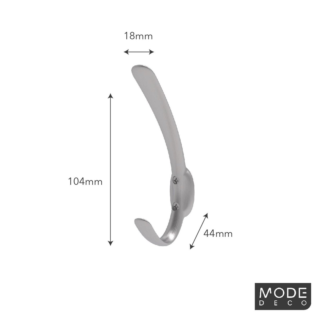 MODE 17 x 115 x 45mm Brushed Nickel Single Hat and Coat Hook