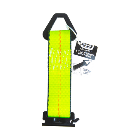 GRUNT 50mm x 18cm E-Track Tie Off with Black D-Ring, 1350kg Lashing Capacity