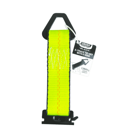 GRUNT 50mm x 18cm E-Track Tie Off with Black D-Ring, 1350kg Lashing Capacity