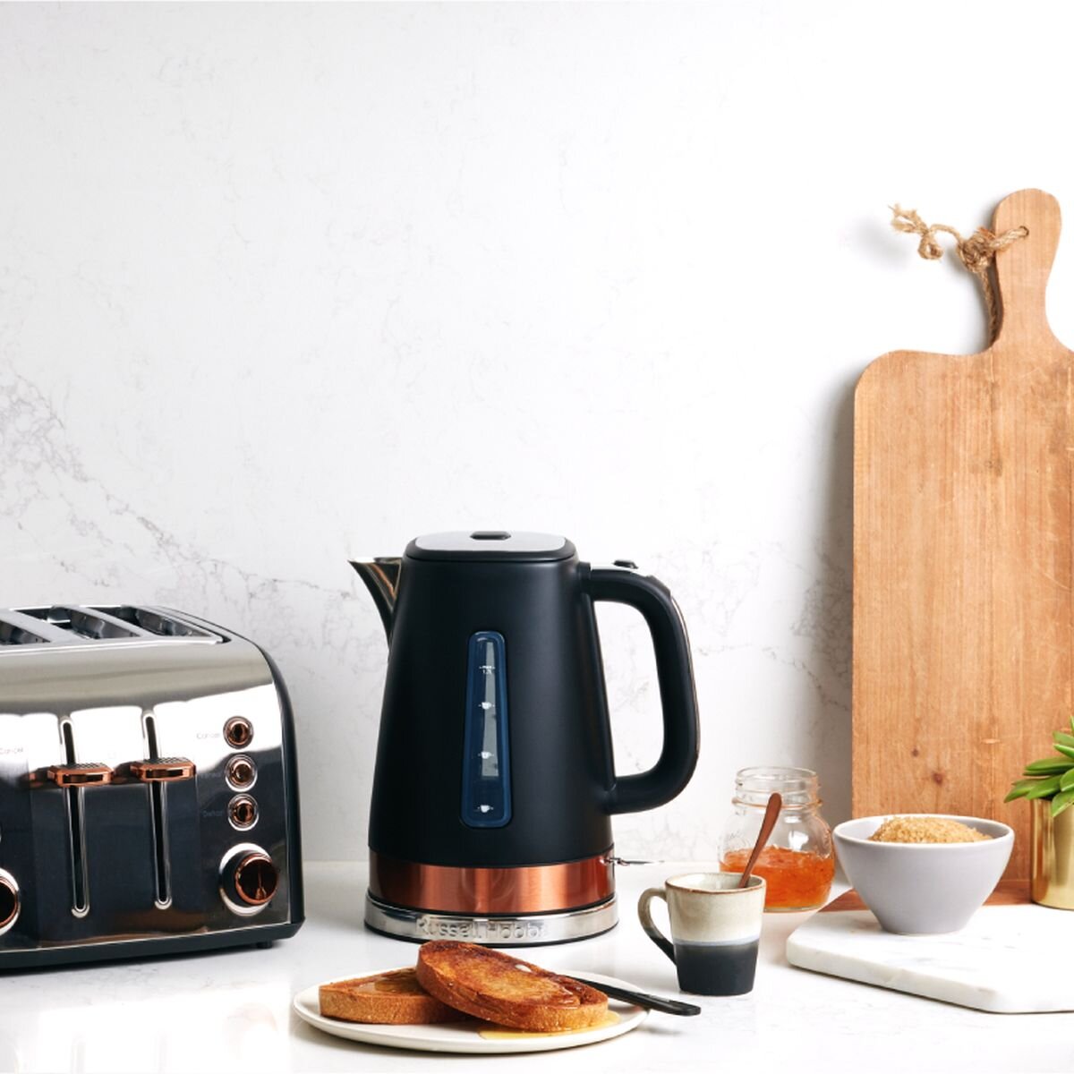Russell Hobbs Brooklyn Kettle 1.7L - Copper and Matte Black, Quiet Boil, Perfect Pour Spout - RHK92COP