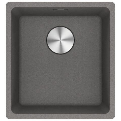 Franke 403mm Wide Single Bowl Undermount Sink - Stone Grey Granite - Hidden Overflow - MRG110-37SG-B