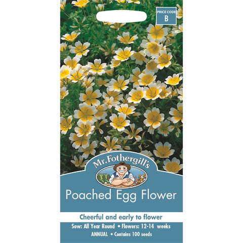 Mr Fothergill's Poached Egg Flower Seeds - Yellow & White Bee-Friendly Annual, 15cm