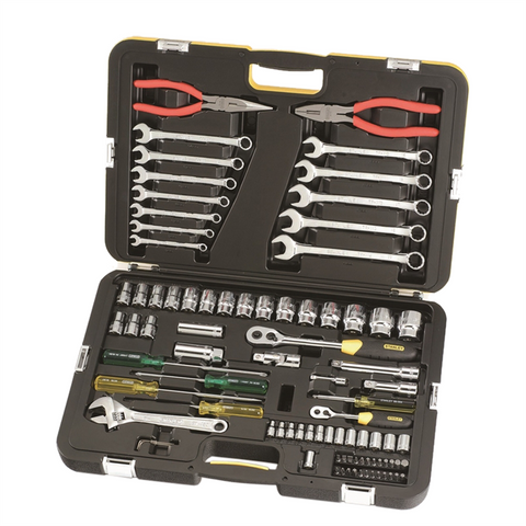 Stanley 87 Piece Metric Hand Tool Kit, Steel/Aluminium, with Blow Mould Case