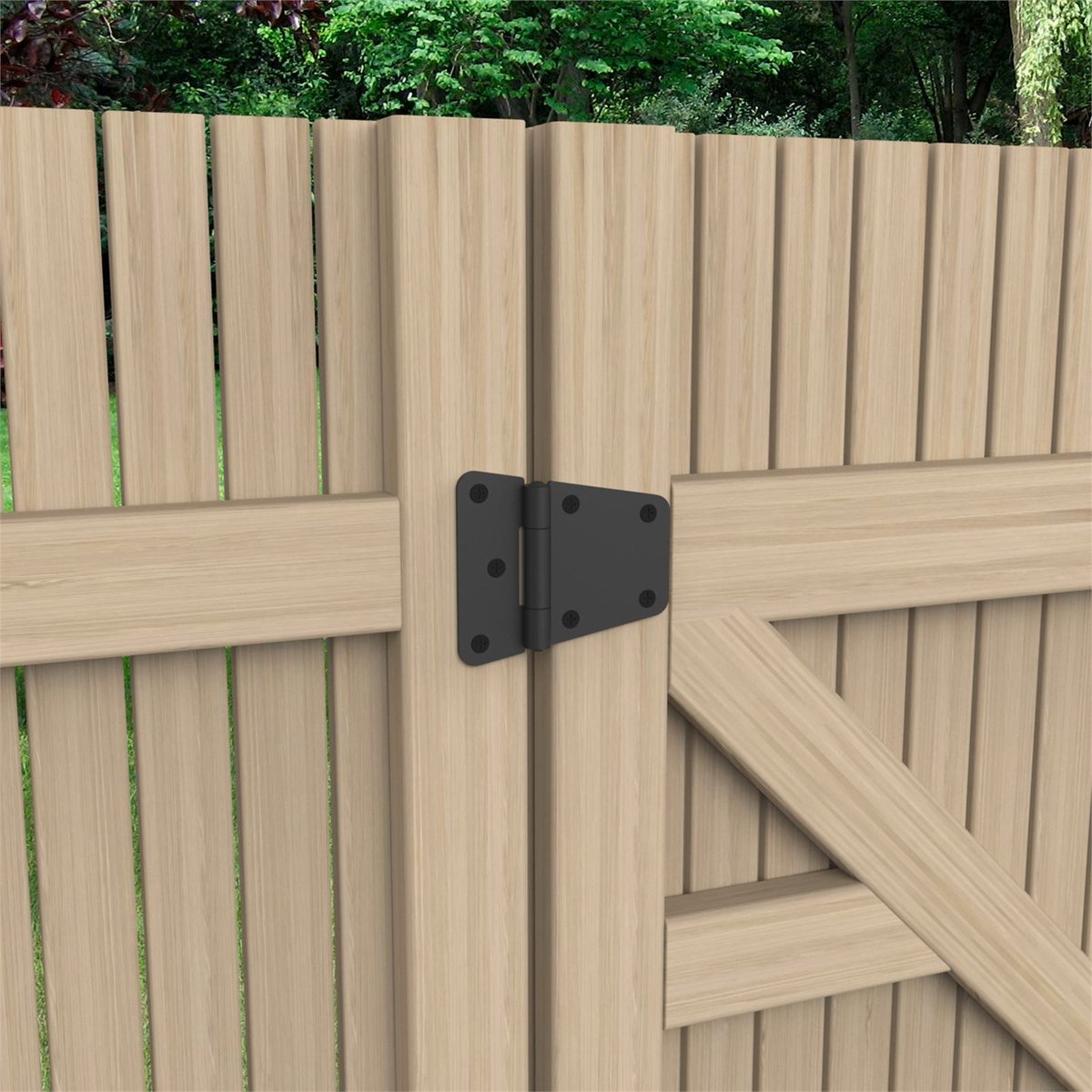 Zenith 130mm Matte Black Steel Tapered Gate Hinge - 2 Pack