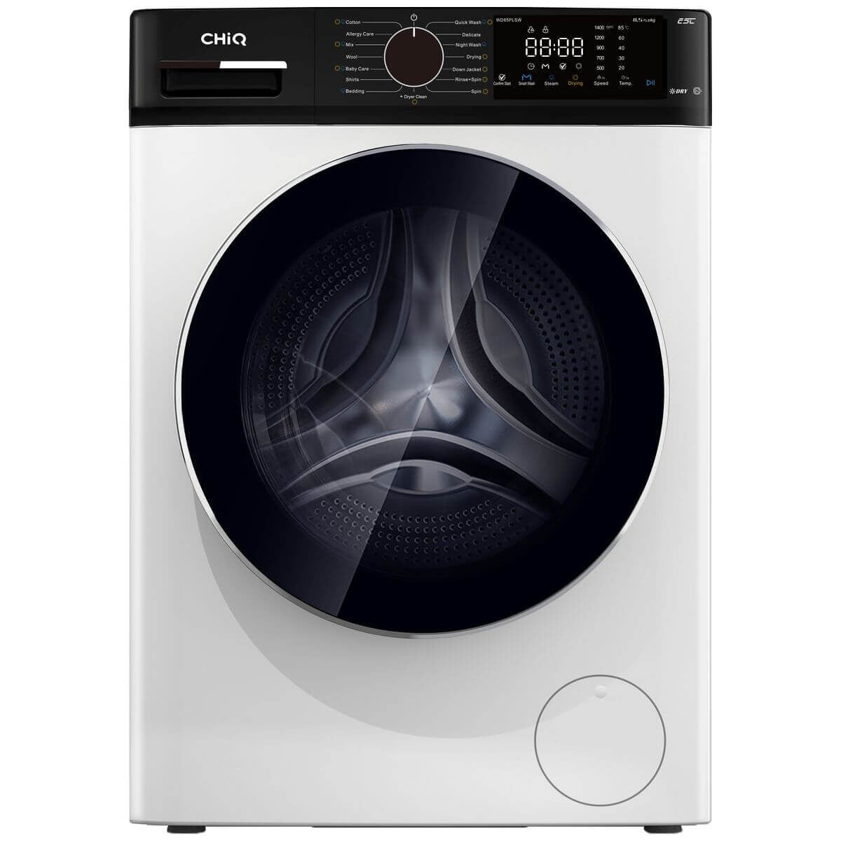 CHiQ 8.5kg/5kg Front Load Washer Dryer Combo - Steam Wash, Allergy Care - White - WD85PLSW