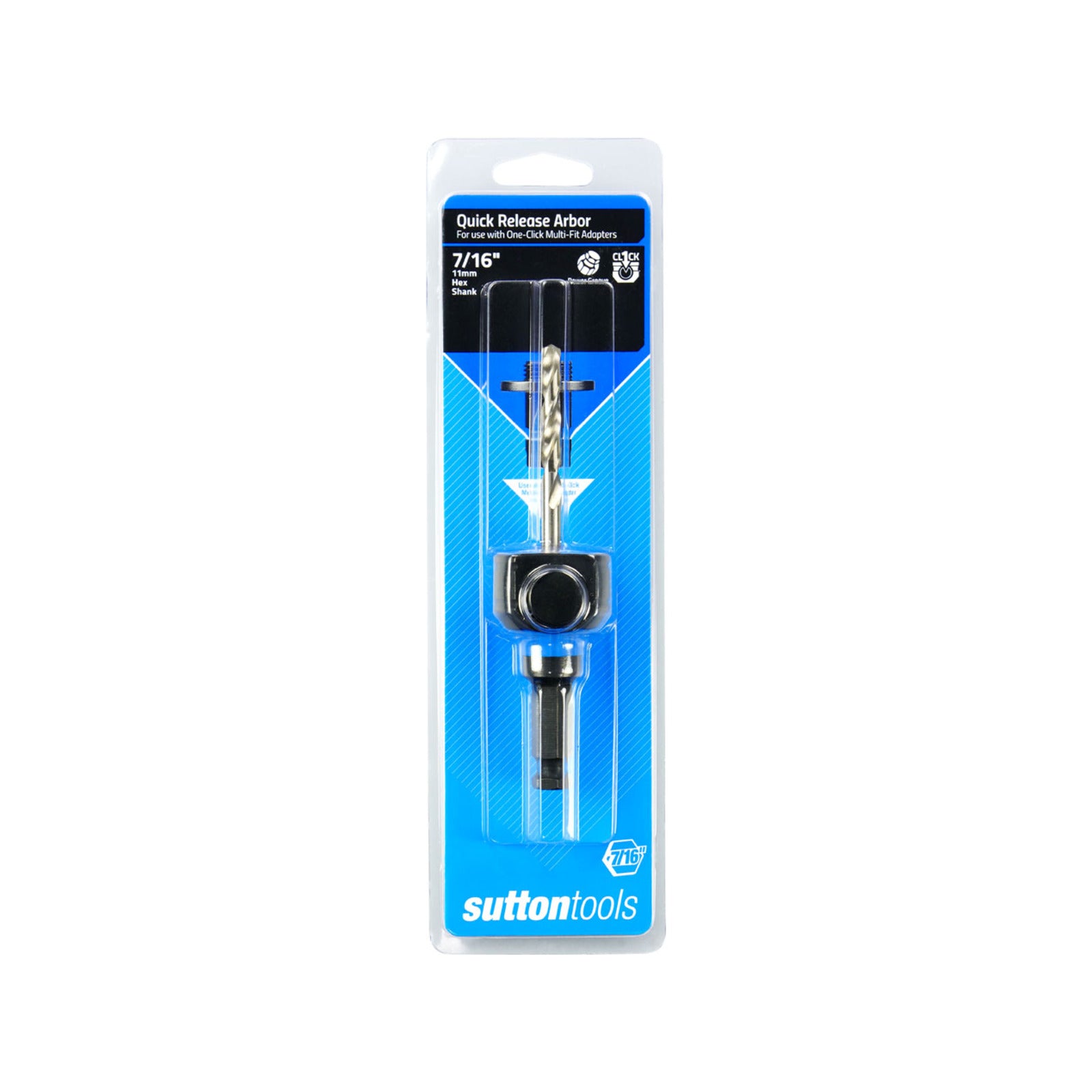 Sutton Tools 7/16" Hex Shank Quick Release One Click Steel Arbor